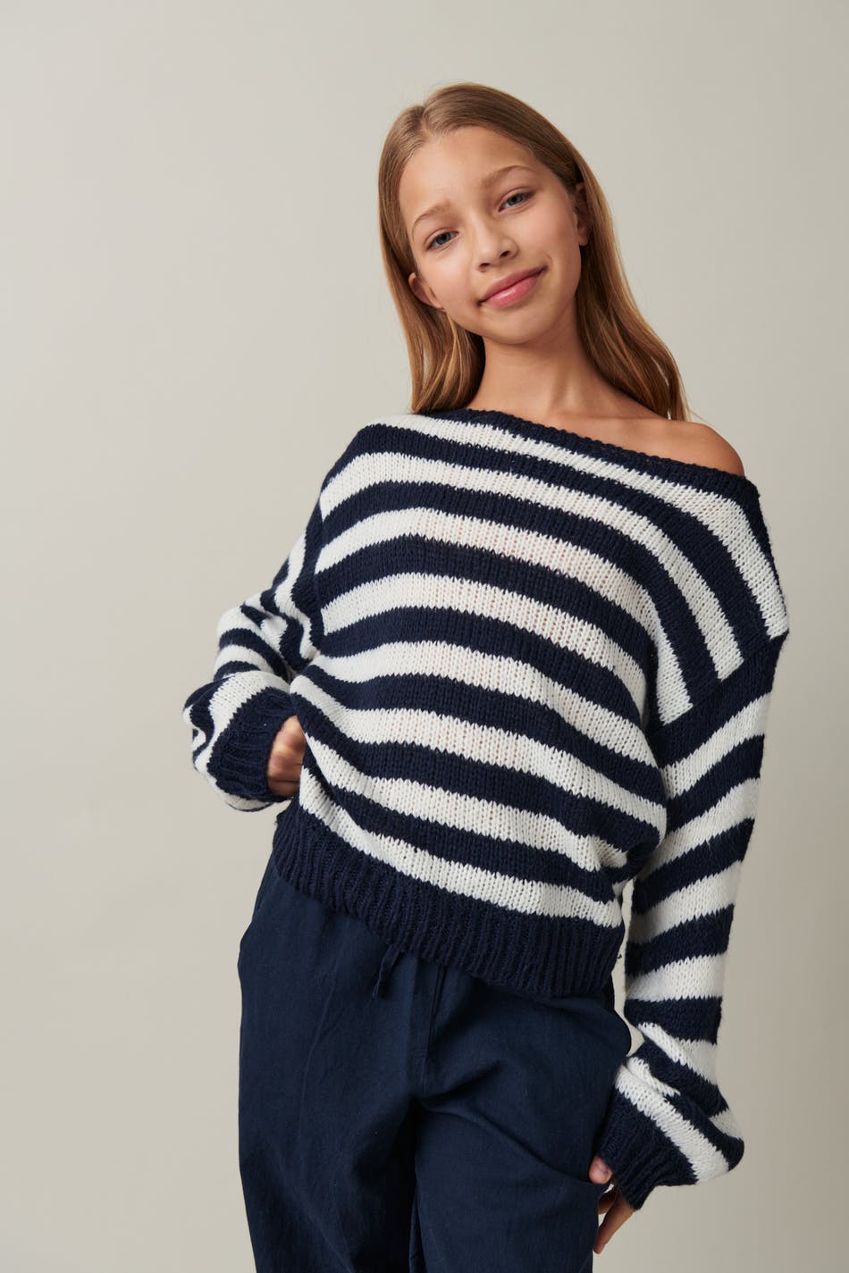 Y loose stripe sweater