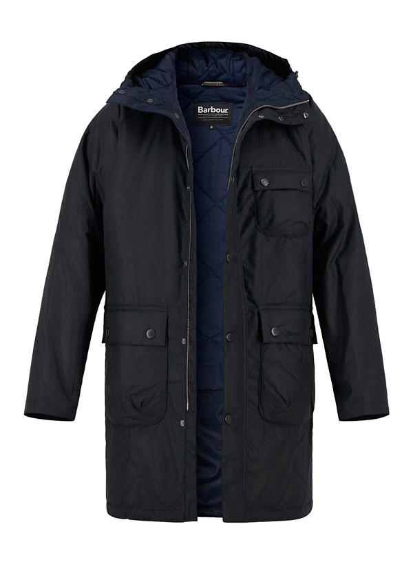 Barbour, Parka Winter, Baumwolle gewachst Steppfutter, navy