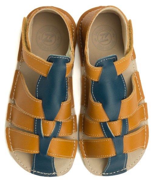ZeaZoo ~ Sandale Marlin ~ Camel/Blau