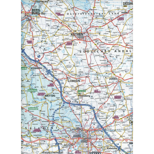 ADAC Regionalkarte Blatt 9 Leipzig, Erfurt, Halle  1:150 000 - Straßenkarte