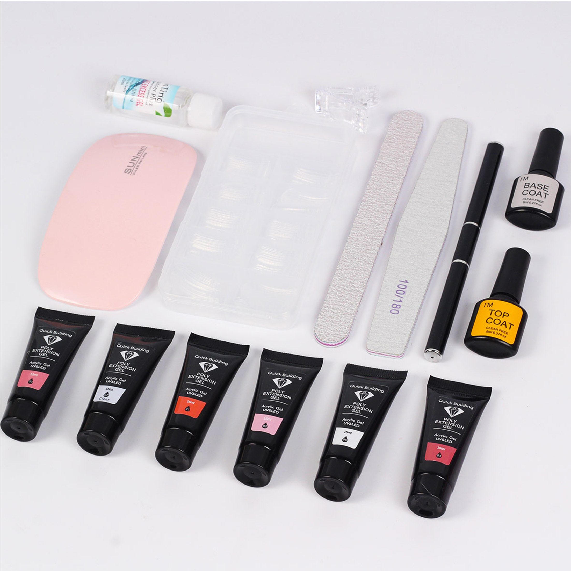 Scheiffy Gel-Nagellack Nagelverlängerung Gel,Nail Art Set,6 Farben Lampe zum Backen,15ml