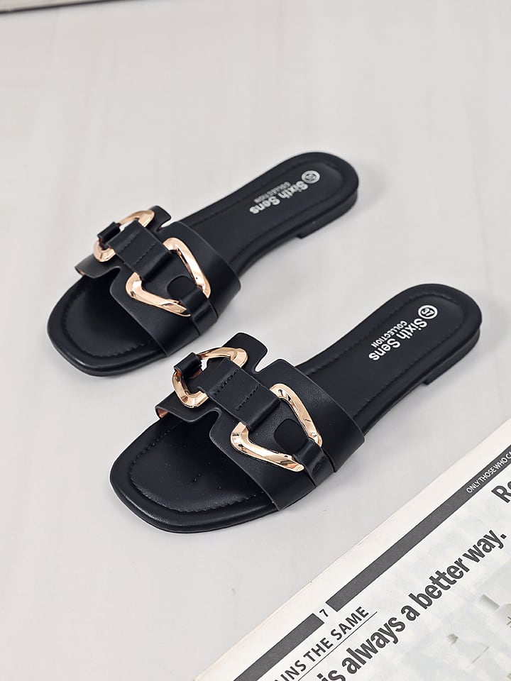 Sixth Sens Pantoletten in Schwarz günstig kaufen