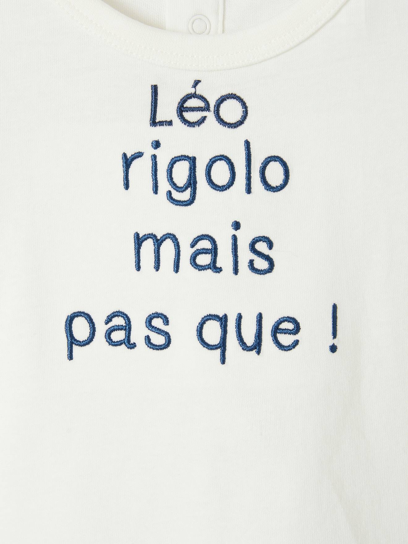 Vertbaudet Baby Shirt aus Bio-Baumwolle mit Message, personalisierbar - wollweiß