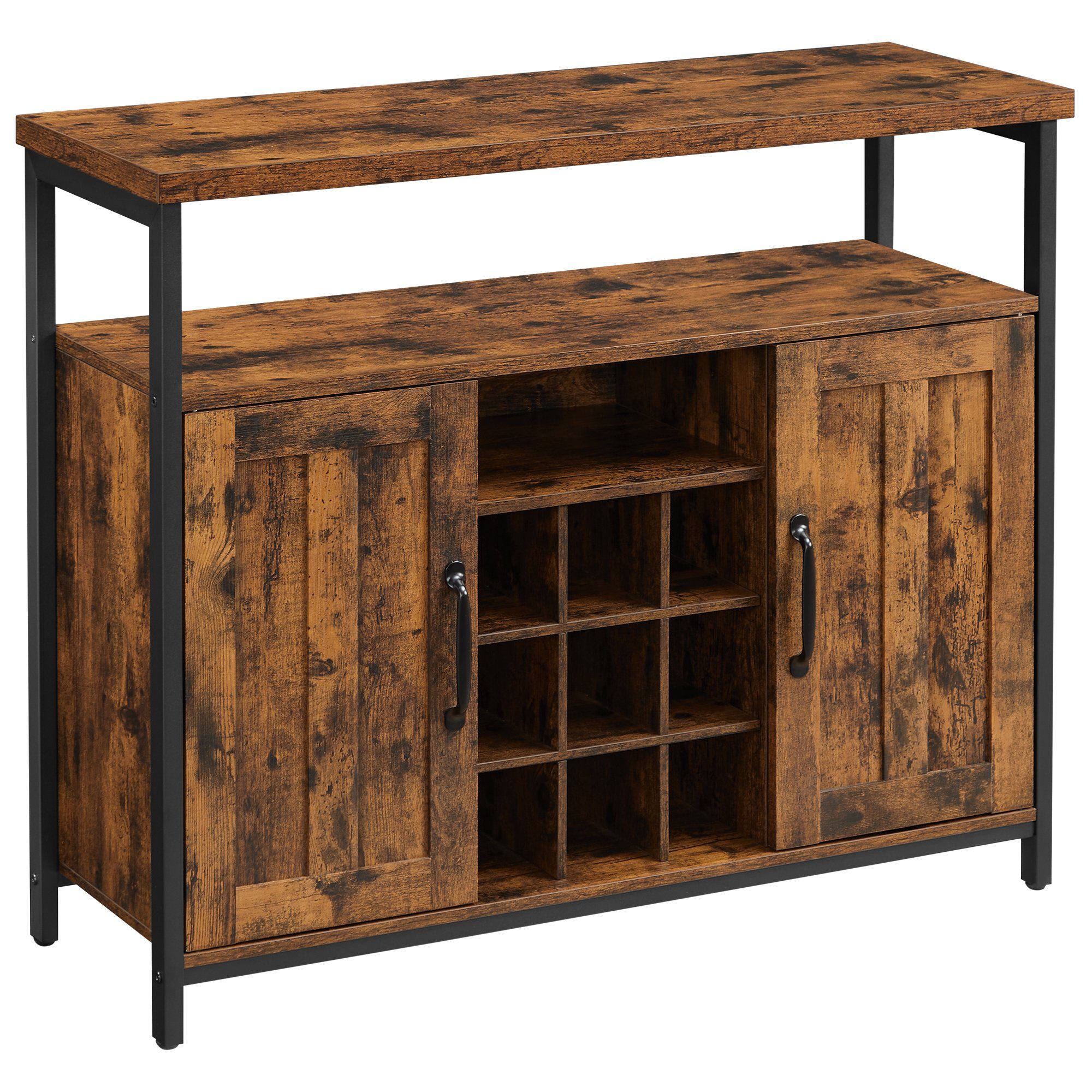 VASAGLE Sideboard Küchenschrank, 100 x 35 x 81,4 cm, mit 2 Türen, vintage