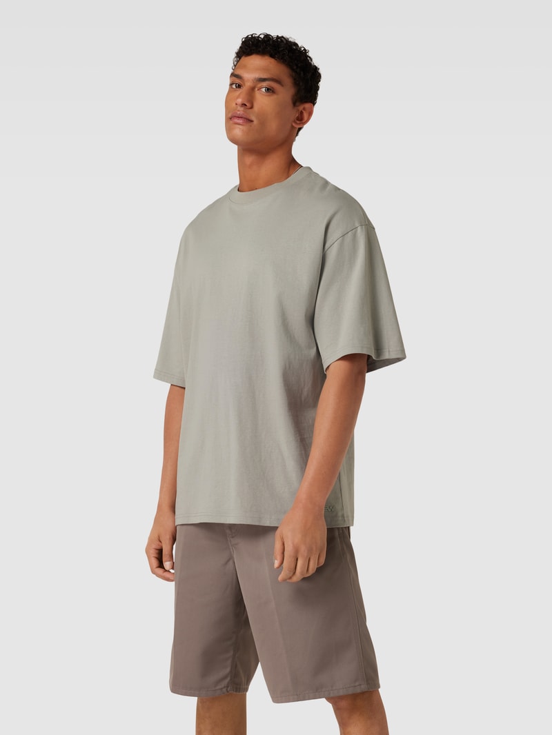 Oversized T-Shirt mit überschnittenen Ärmeln in mittelgrau