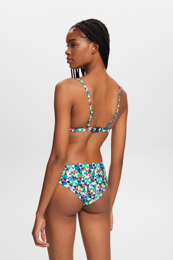 Recycelt: wattiertes Bikini-Top mit Allover-Muster