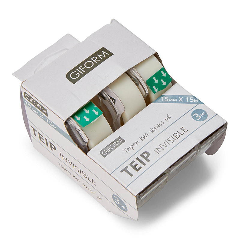 Giform Tape 3-pk 15mm x 15 m invisible