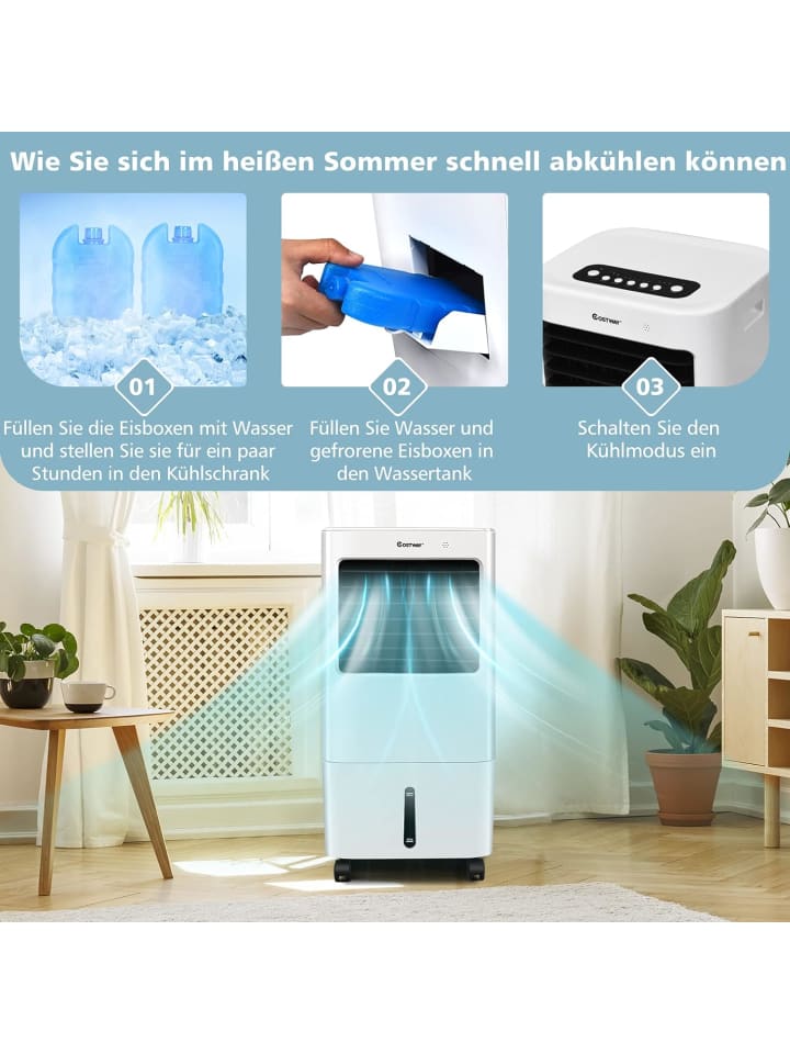 COSTWAY 4 in 1 Mobile Luftkühler in Weiß günstig kaufen onesize