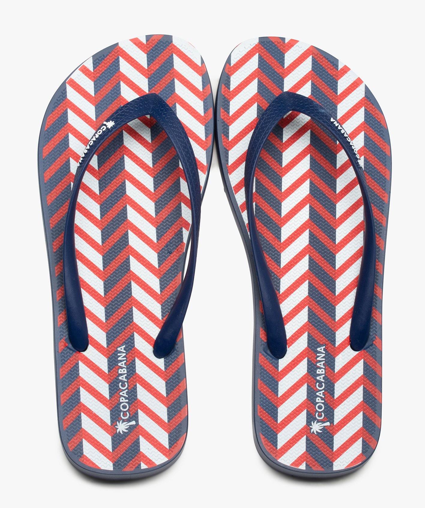 Tongs femme à motifs graphiques - Copacabana bleu | GEMO