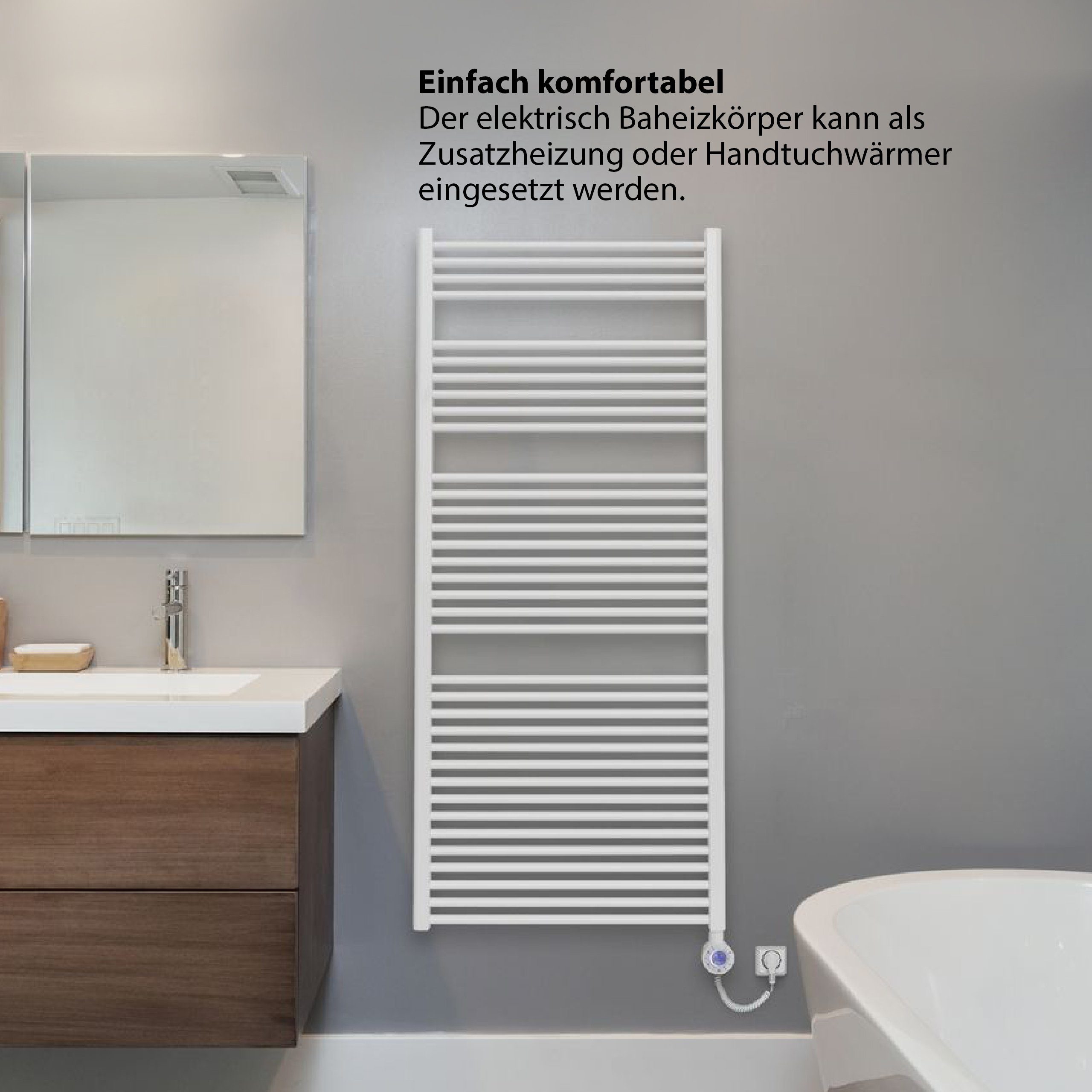 BOSCH Badheizkörper Heat Radiator 4500, mit Handtuchhalterung und integriertem Temperaturregler