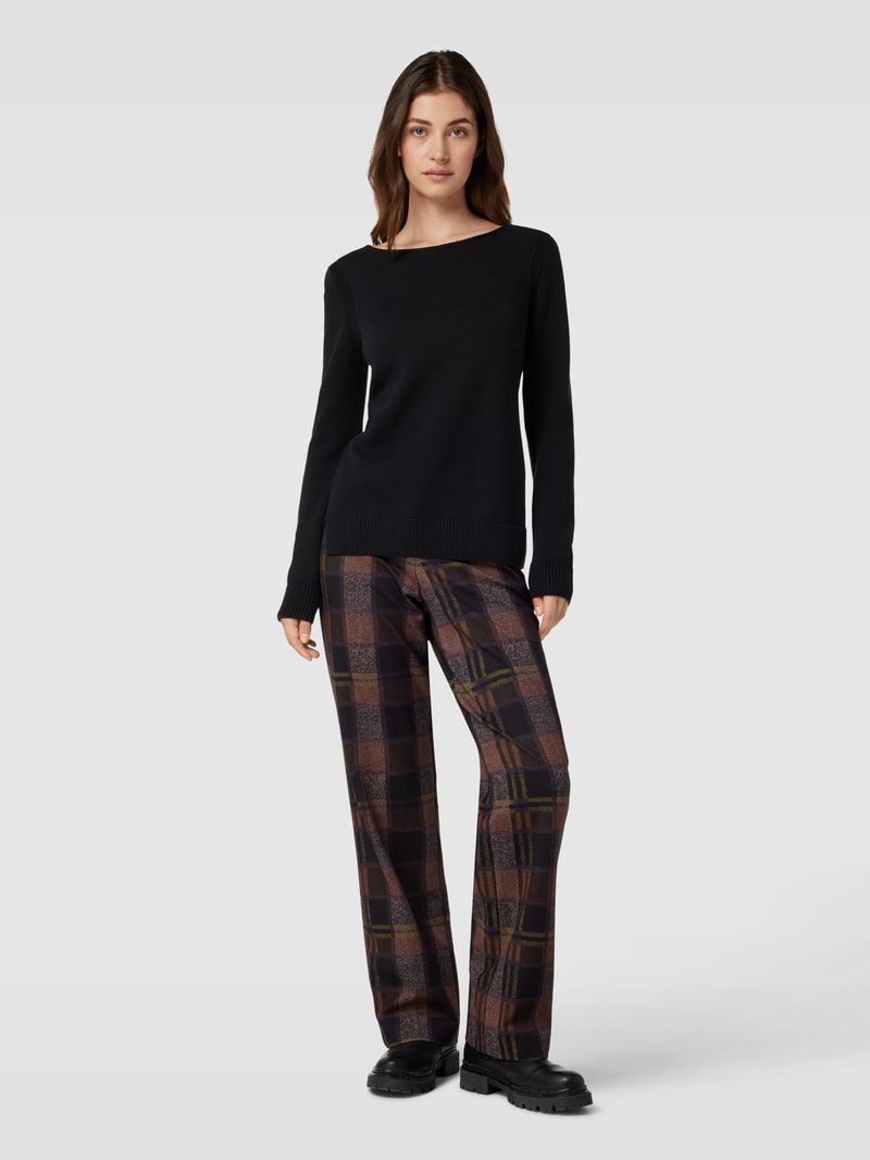 Stoffhose mit Allover-Muster in dunkelbraun