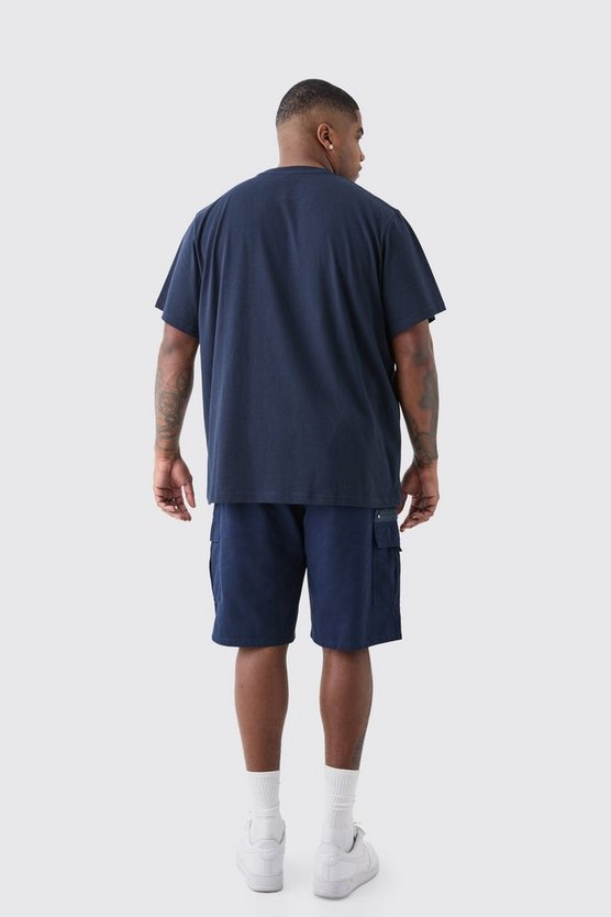 Plus lockere Twill Cargo-Shorts mit Reißverschluss-Detail