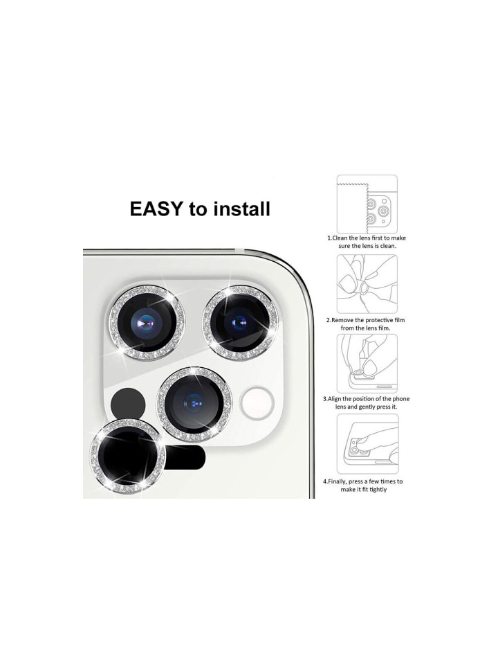 COFI 1453 Lens Shield Glas Kameraglas für iPhone 16 Pro Max Silber Diamond in Silber günstig kaufen onesize