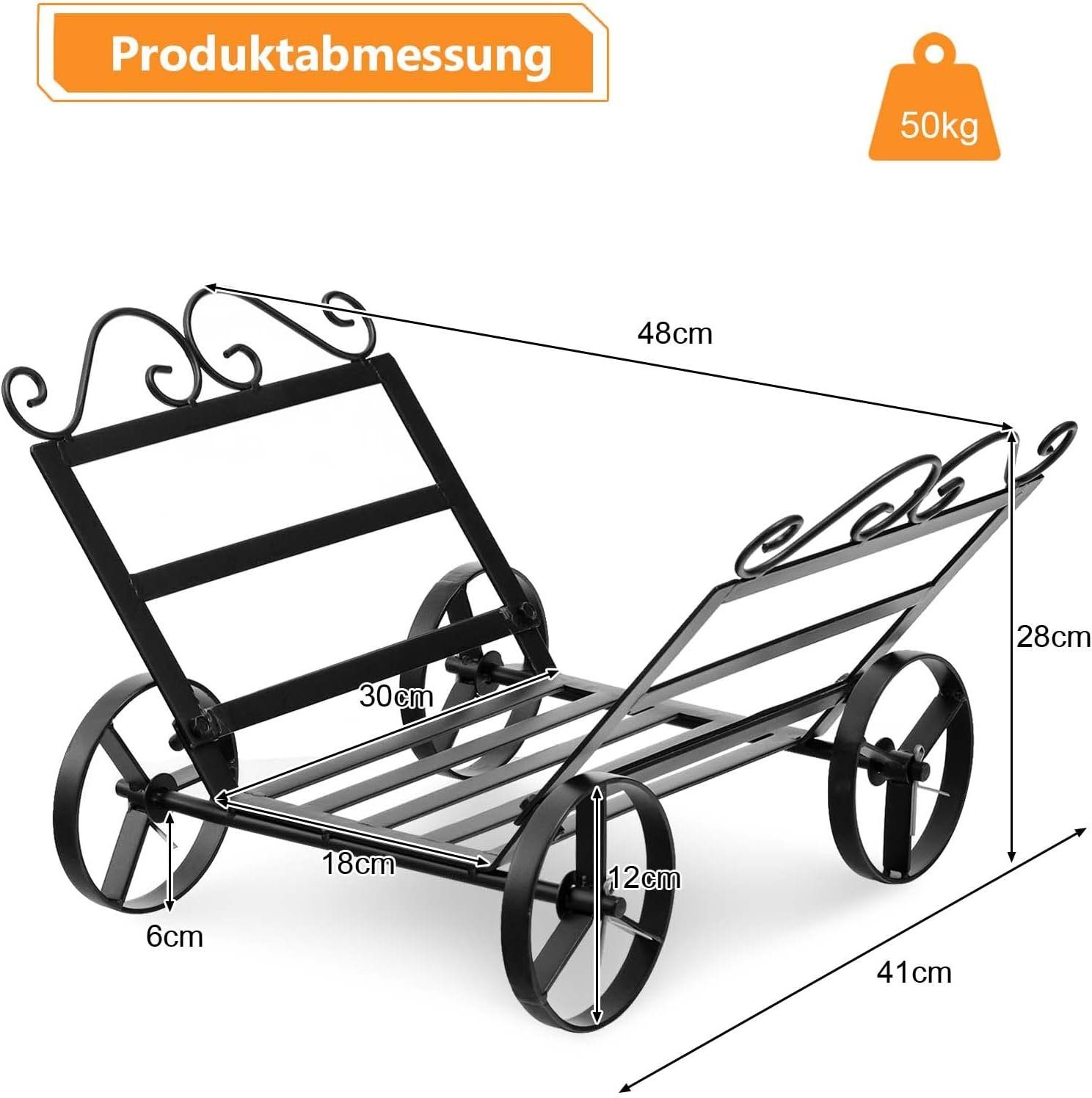 KOMFOTTEU Kaminholzregal Brennholzregal, mit 4 Räder