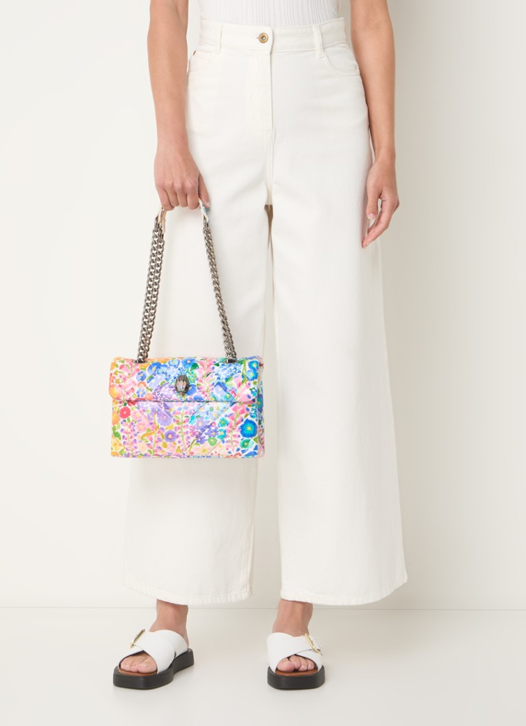 Borsa a tracolla Kensington in pelle con stampa floreale di Kurt Geiger
