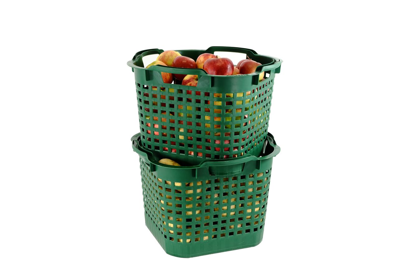 GreenLife Uni-Korb 25 kg, 3 Stück, drehstapelbar, grün