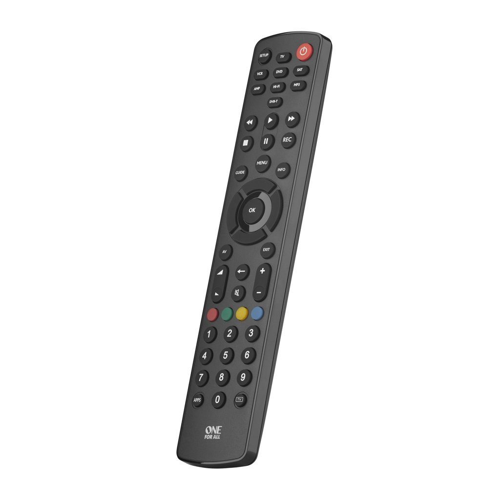 One for All Basic Contour 8 Fernbedienung IR Wireless TV, Beistellgerät, DVD/Blu-r Soundbar
