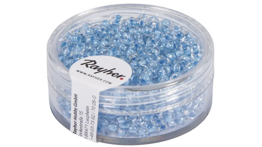 rayher Rocailles Arktis gelüstert Hellblau 2,6 mm ø 17 g
