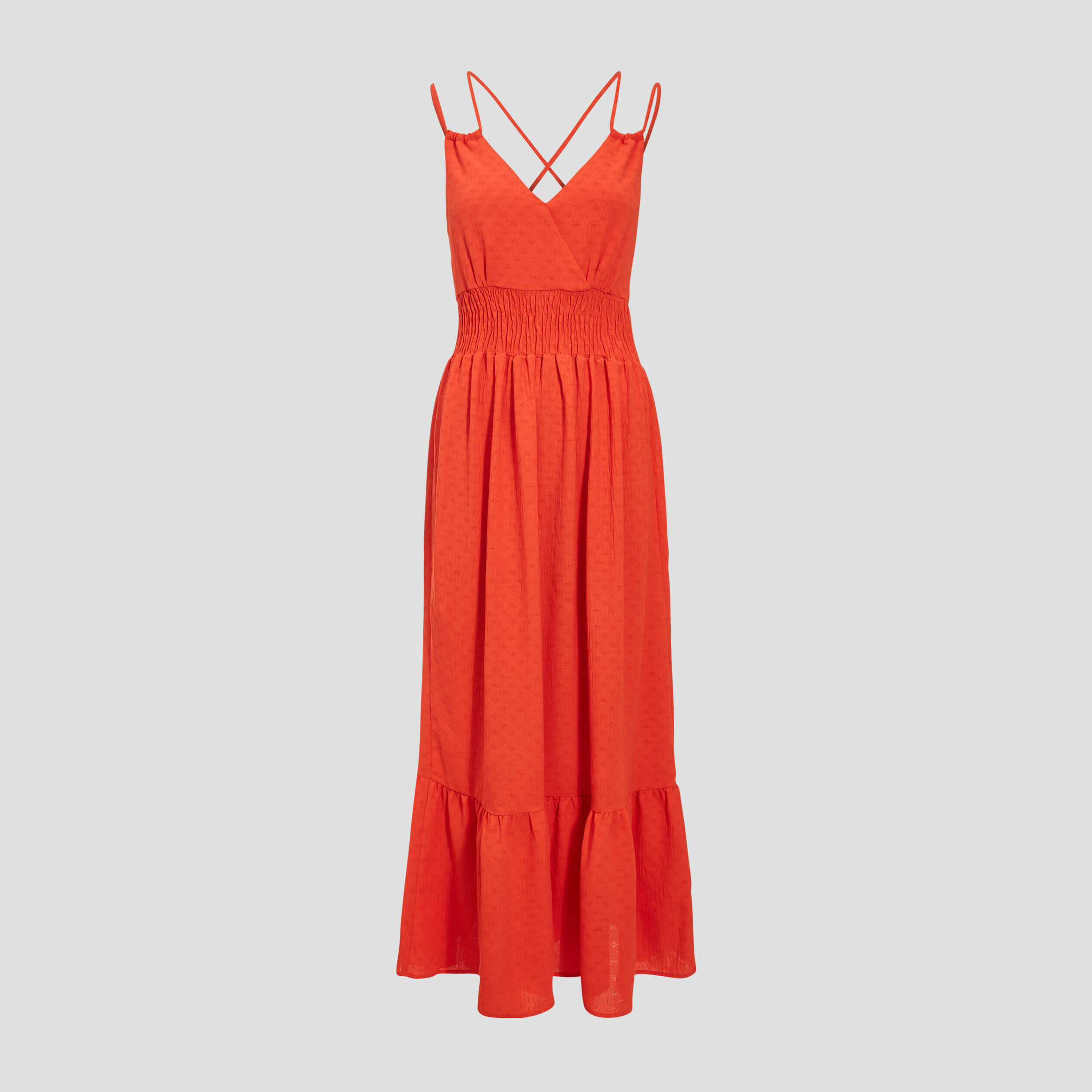 Robe longue évasée rouge femme | Cache Cache