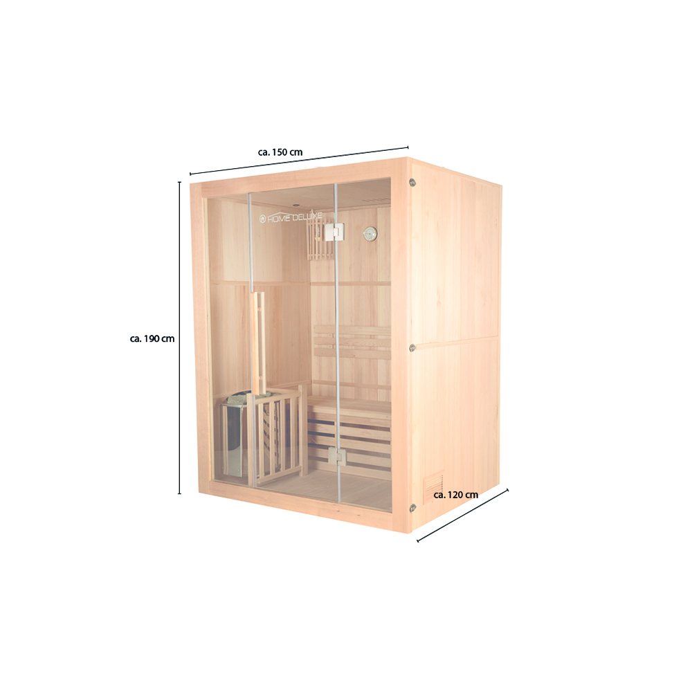 Home Deluxe Traditionelle Sauna SKYLINE L - 150 x 120 cm