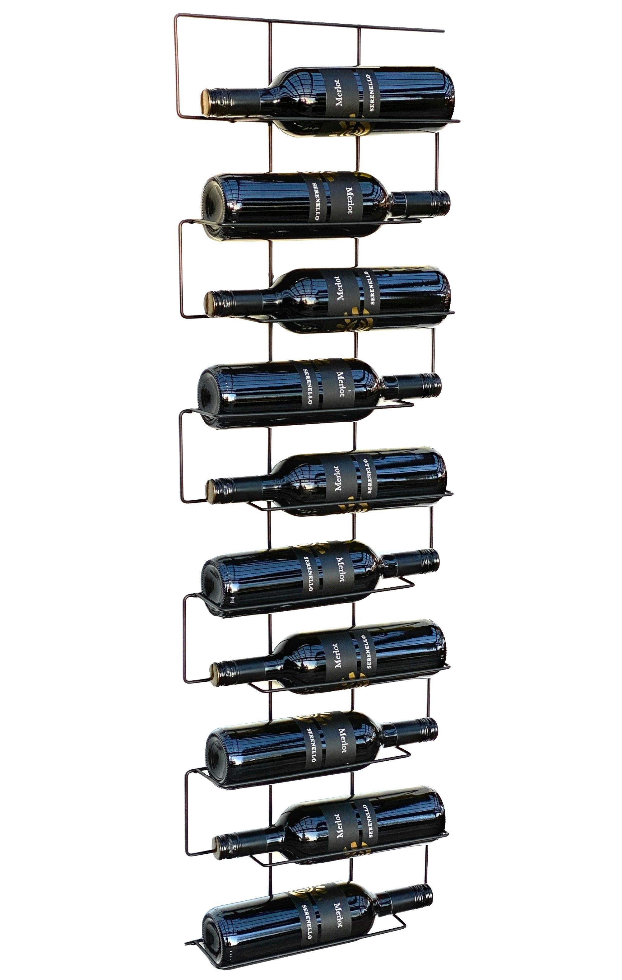 DanDiBo Weinregal Weinregal Metall Schwarz Wand Schmal 96136 Flaschenregal Flaschenständer Flaschenhalter