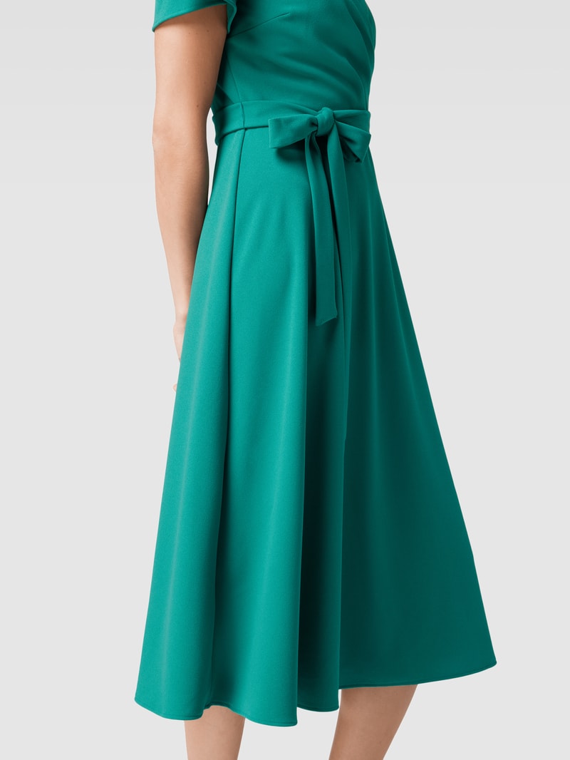 Cocktailkleid in Wickel-Optik in smaragdgrün