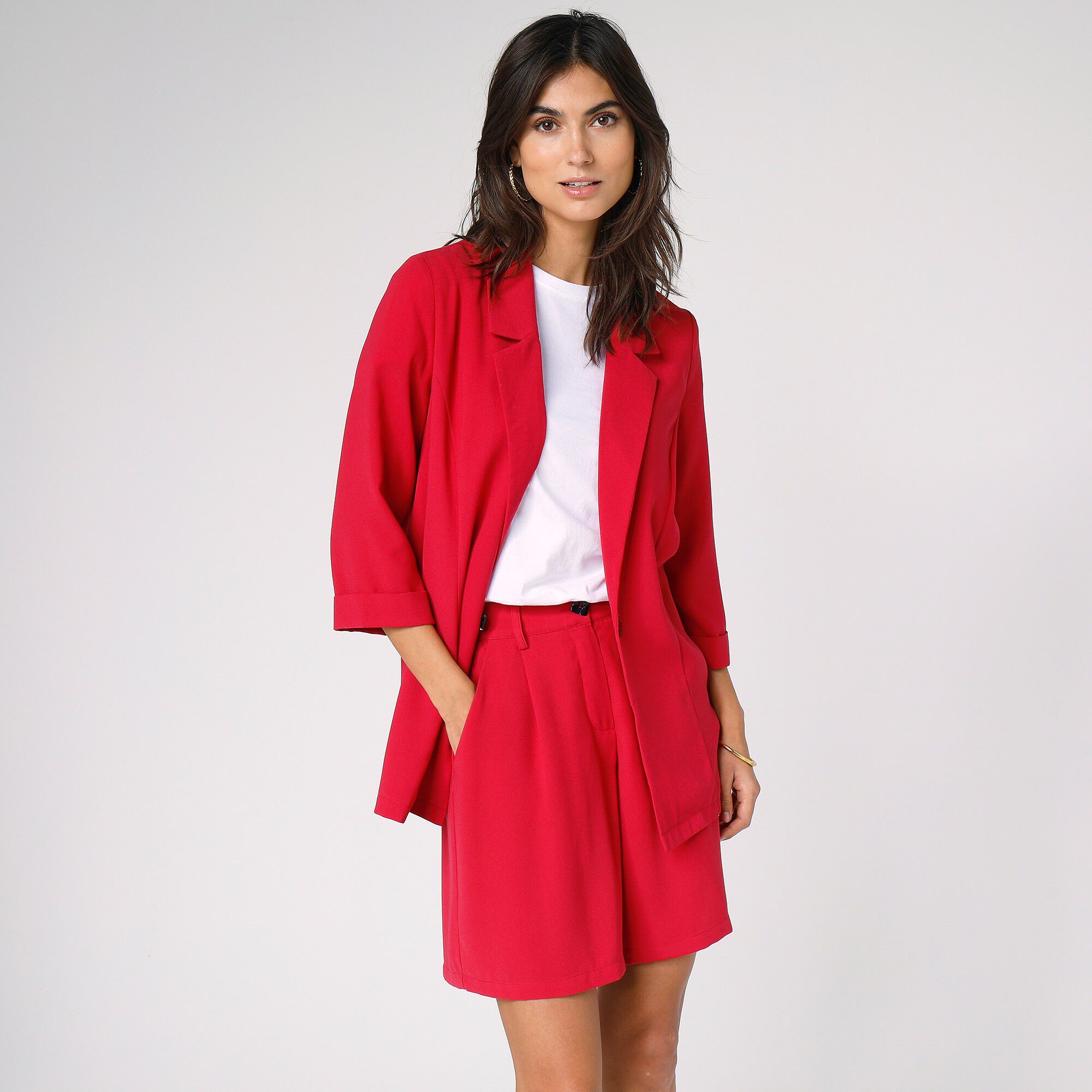 Veste blazer fluide manches 3/4
