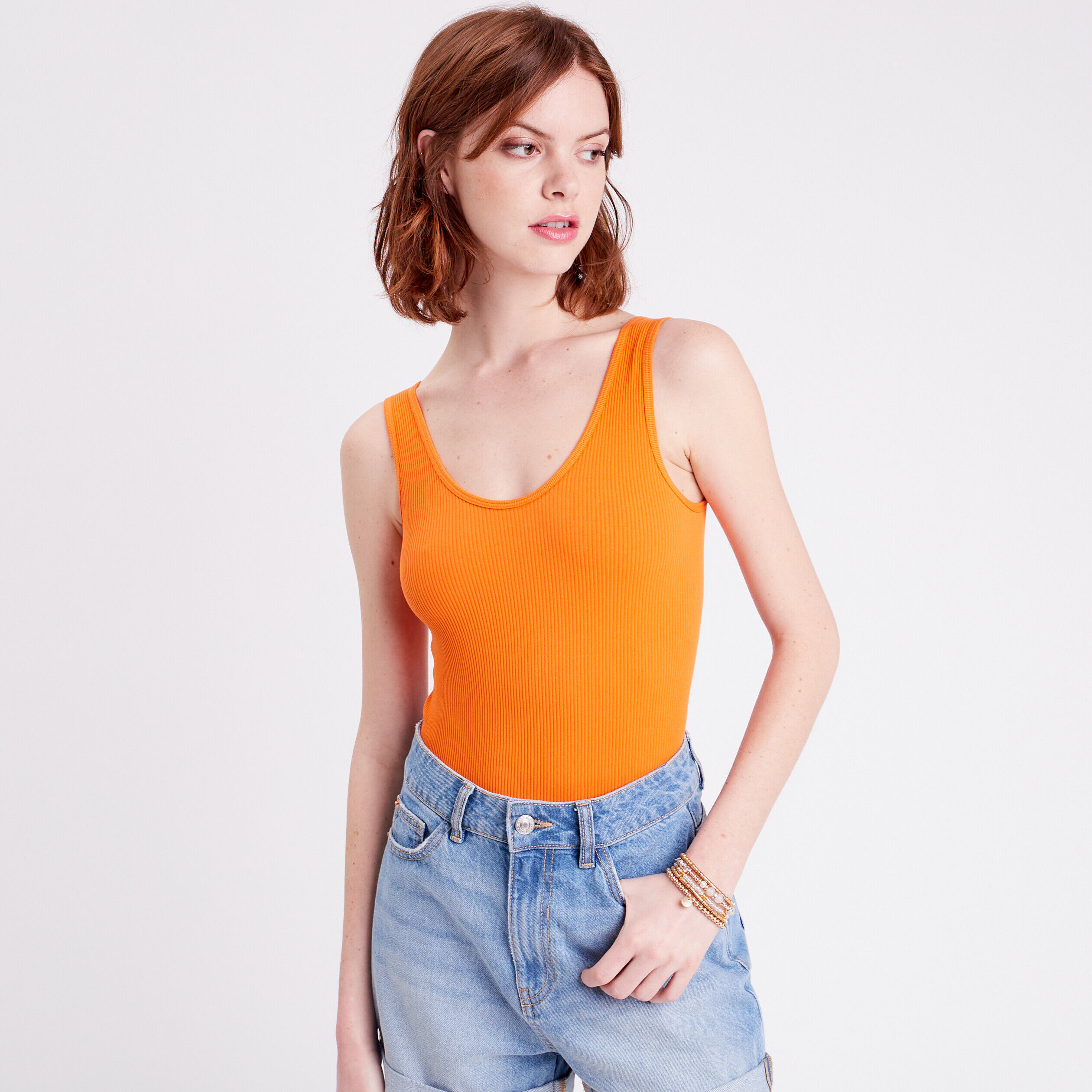 Body bretelles sans couture orange femme | Cache Cache