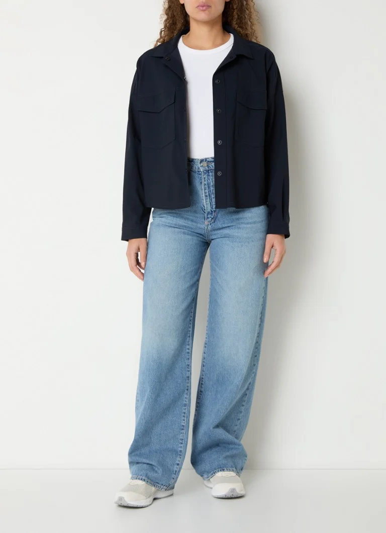 Penn & Ink Cropped blouse with chest pockets