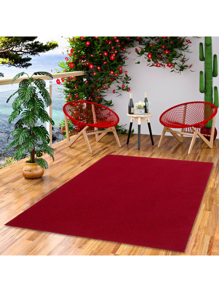 Snapstyle Kunstrasen Rasenteppich mit Noppen Kingston in Rot günstig kaufen