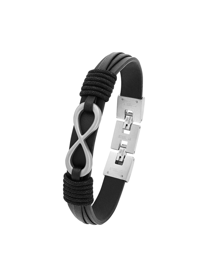 s.Oliver Armband Edelstahl in Schwarz günstig kaufen 22 cm