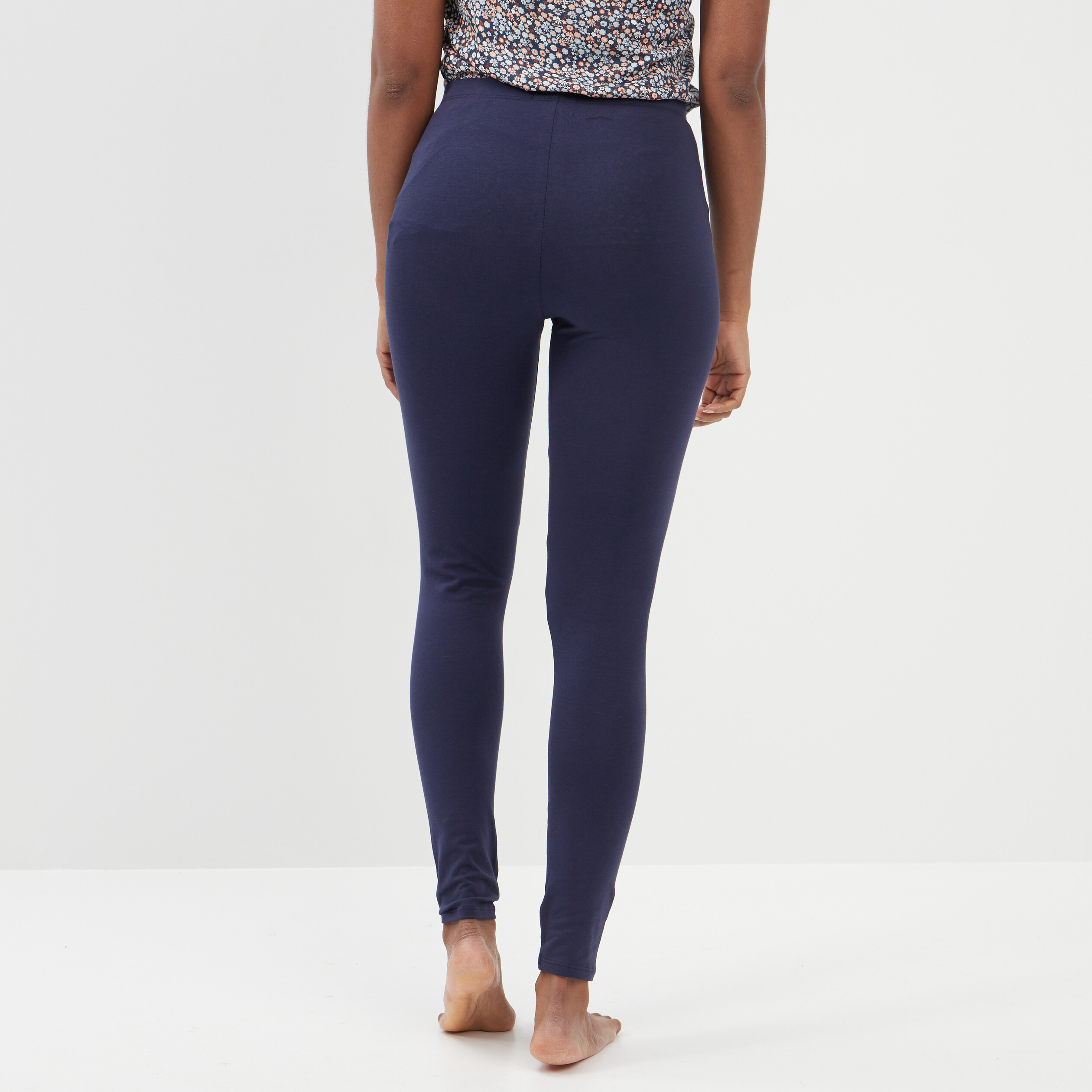 Legging long taille haute bleu marine femme | La Halle
