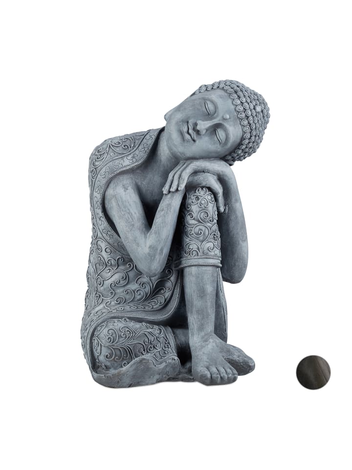 relaxdays Buddha Figur in Hellgrau - (H)60 cm günstig kaufen onesize