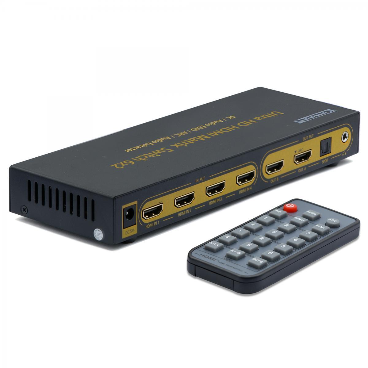Leicke KanaaN 4K HDMI UHD-Matrix 6x2 Switch