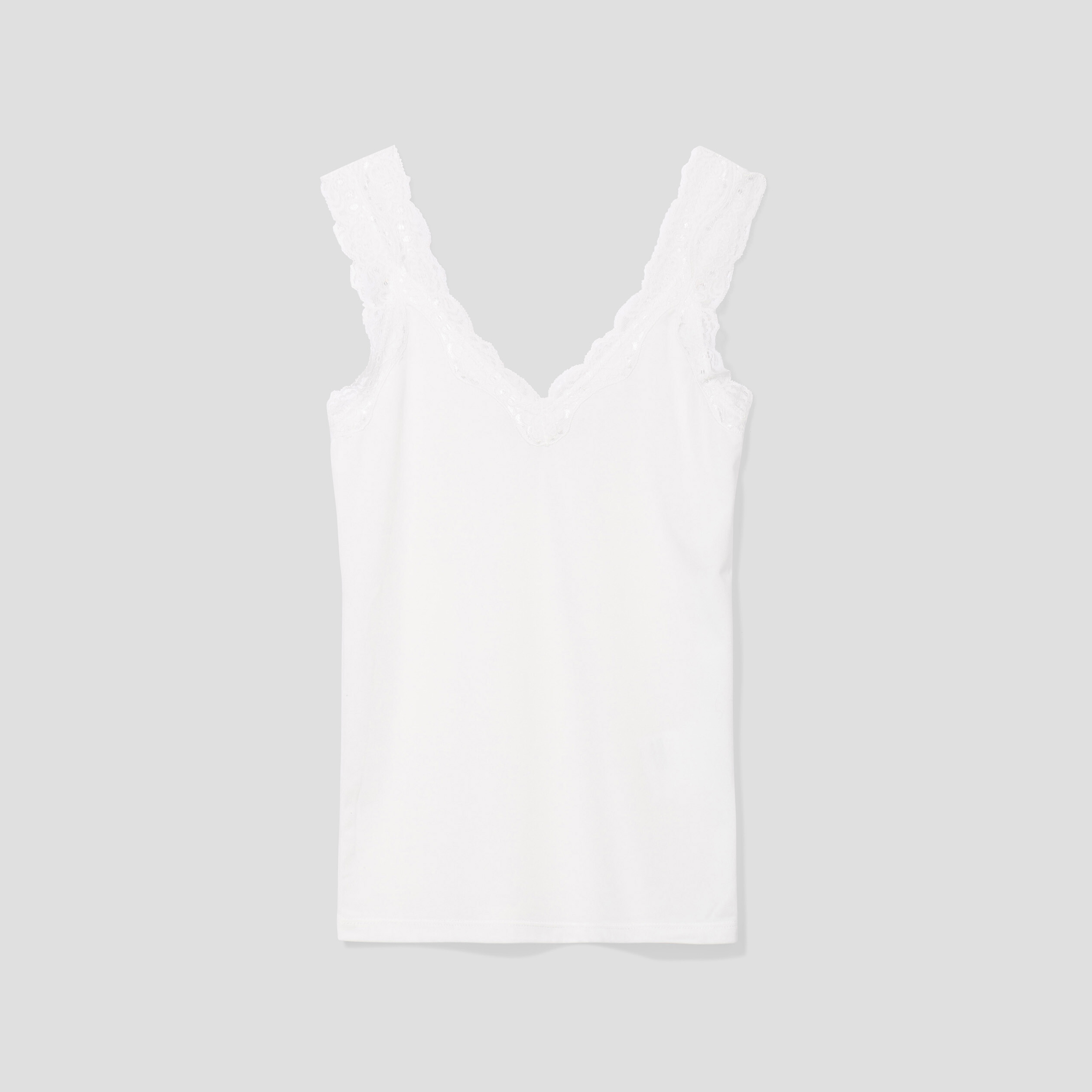 Débardeur détail dentelle ajusté ecru femme | La Halle