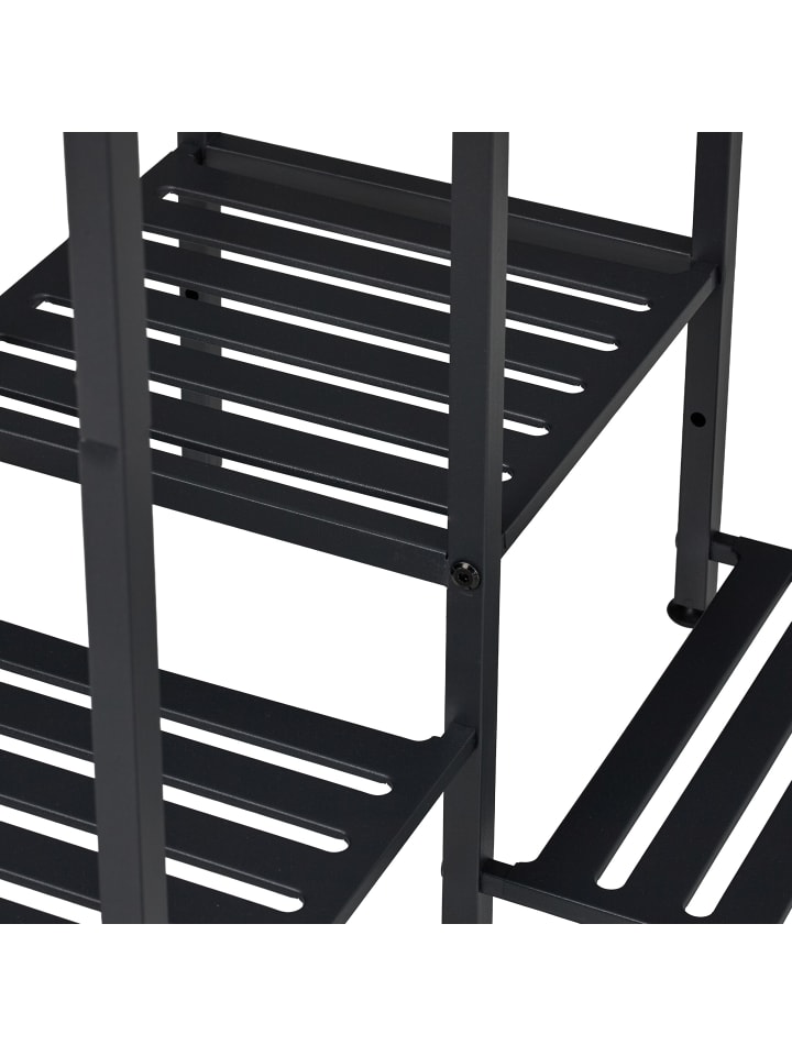 relaxdays Blumenregal in Schwarz - (B)55 x (H)81 x (T)55 cm günstig kaufen onesize