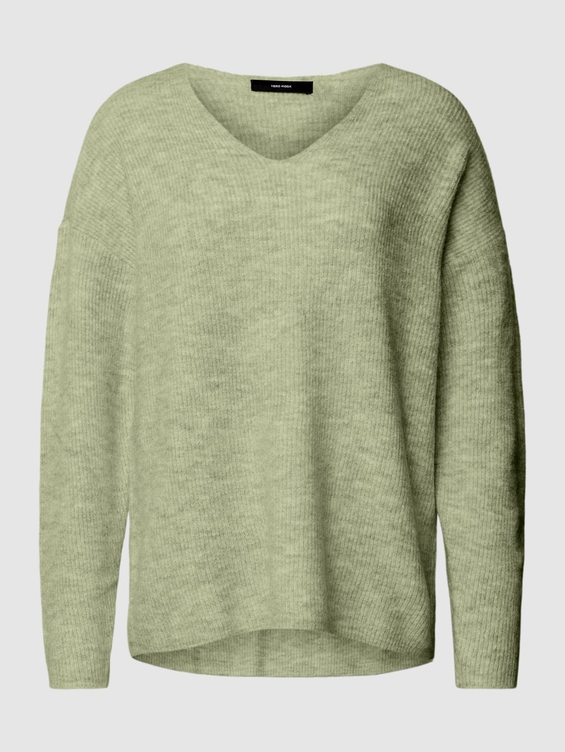 Strickpullover mit Strukturmuster Modell 'CREWLEFILE' in schilf