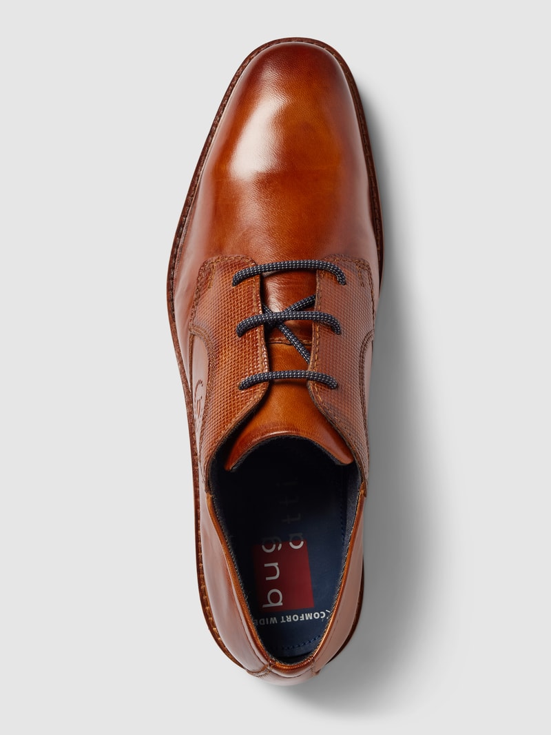 Derby-Schuhe aus echtem Leder Modell 'MERLO' in cognac