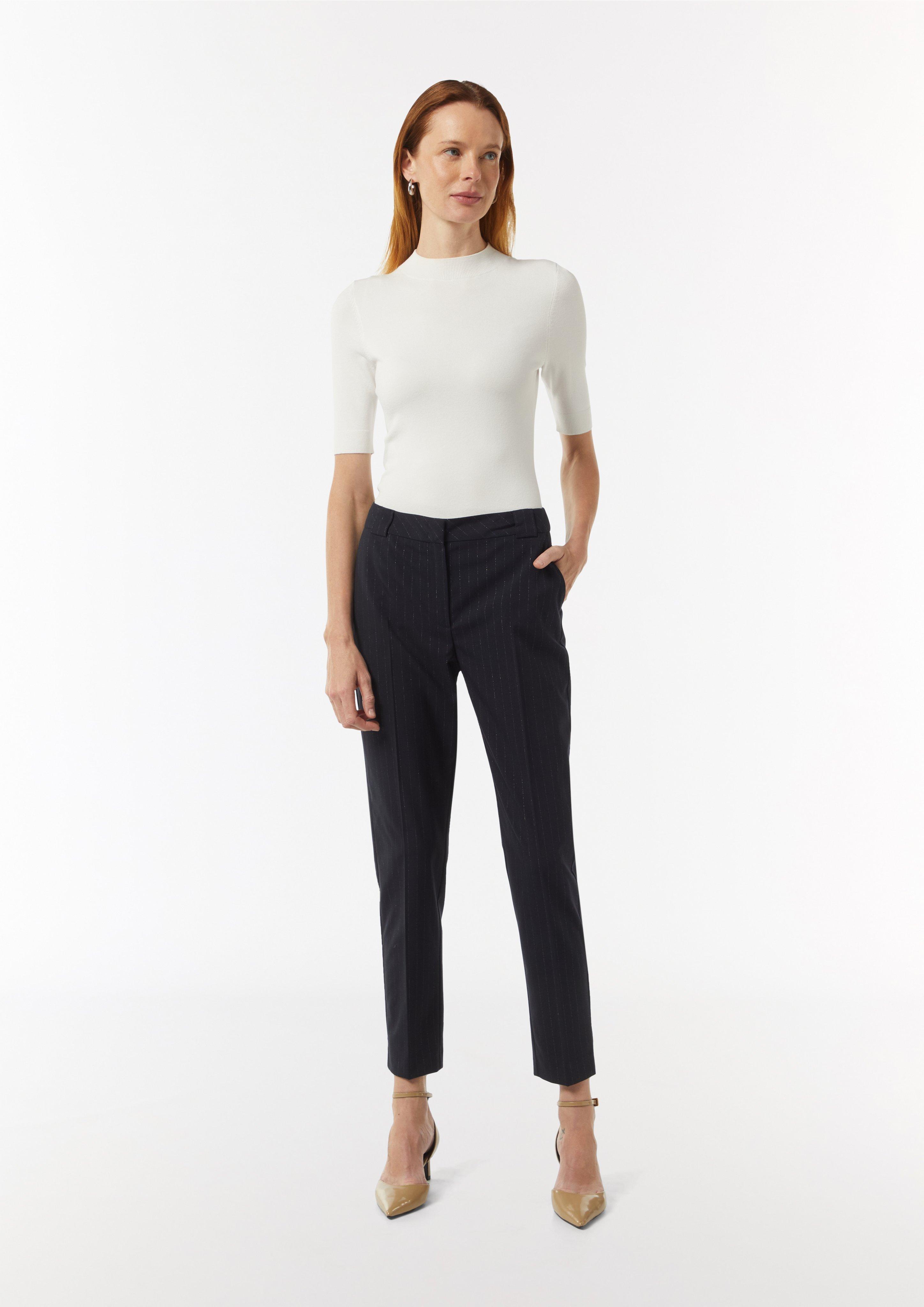 Elegante Hose mit feinen Nadelstreifen - navy