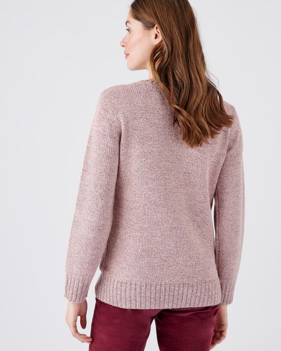 Pull col rond, maille chinée chaude Thermolactyl