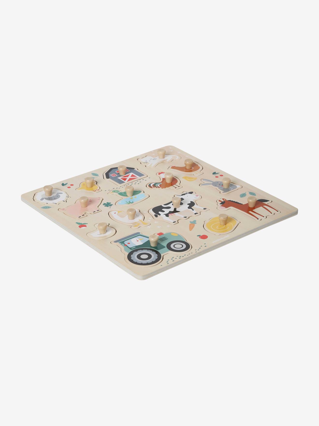 Puzzle boutons Lovely Farm en bois FSC® beige