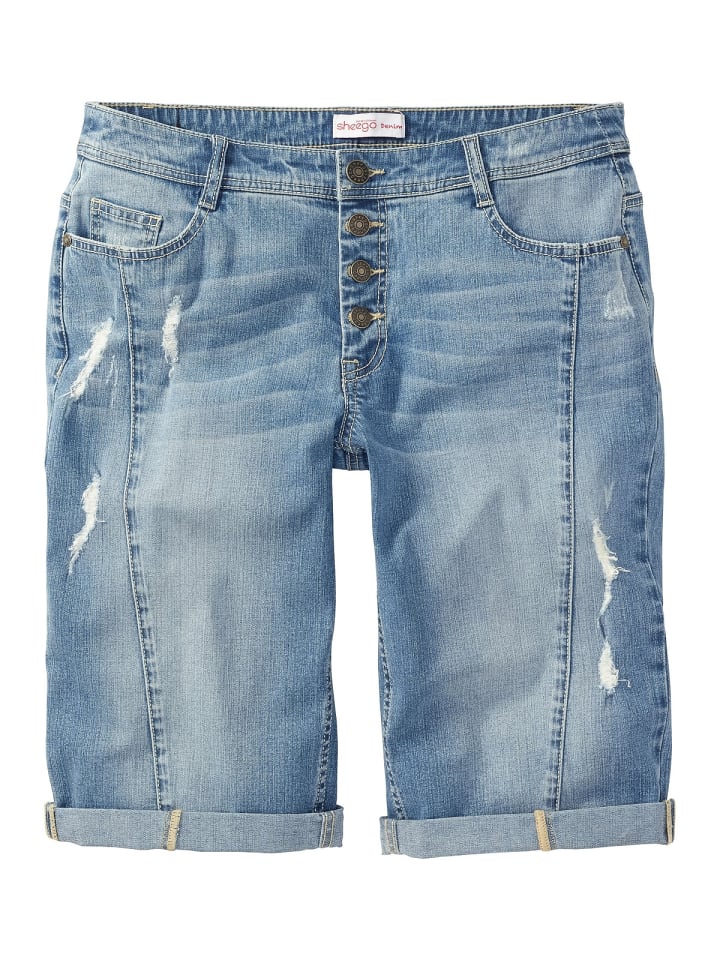 sheego Jeans-Bermudas in light blue Denim günstig kaufen