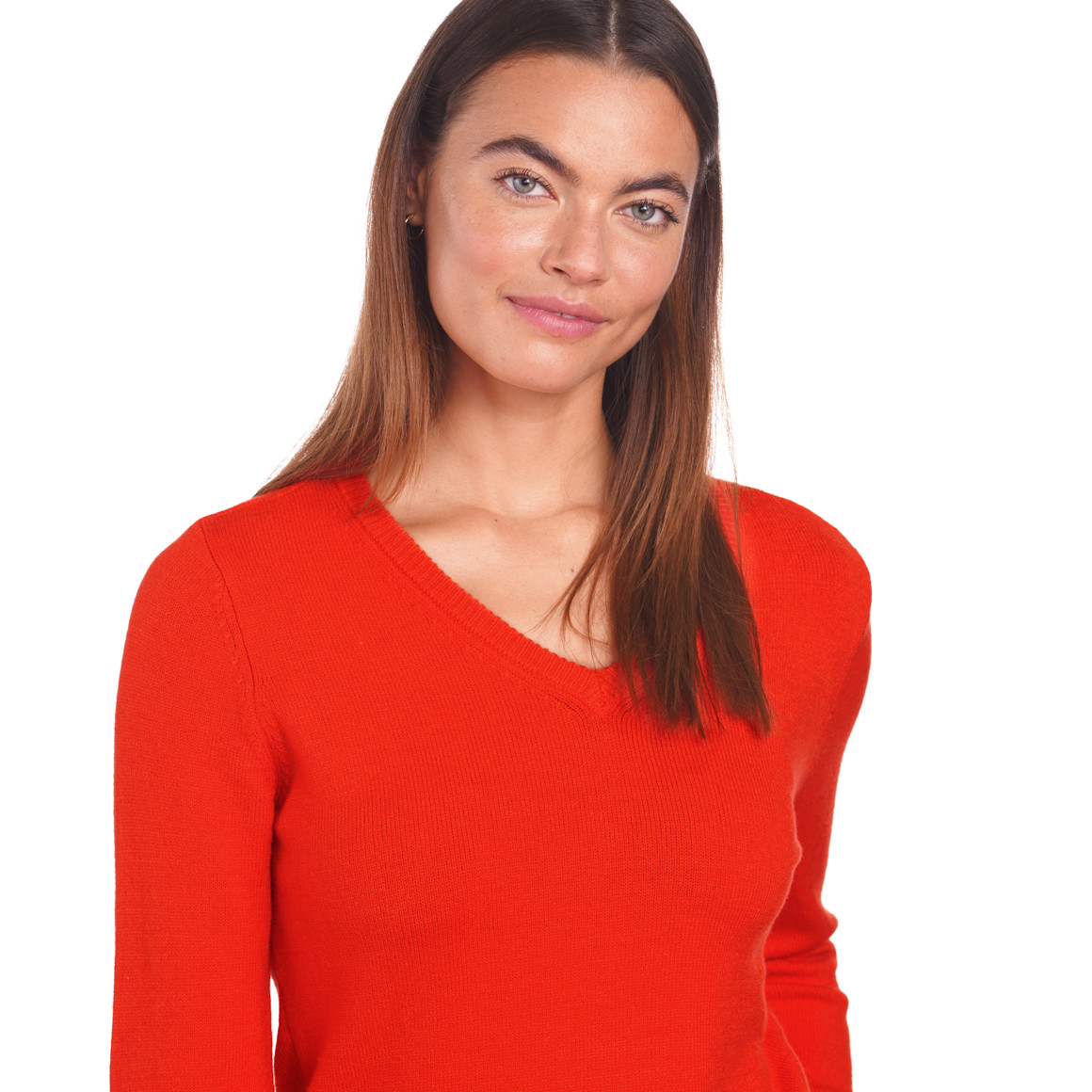 Damen Feinstrickpullover mit V-Ausschnitt