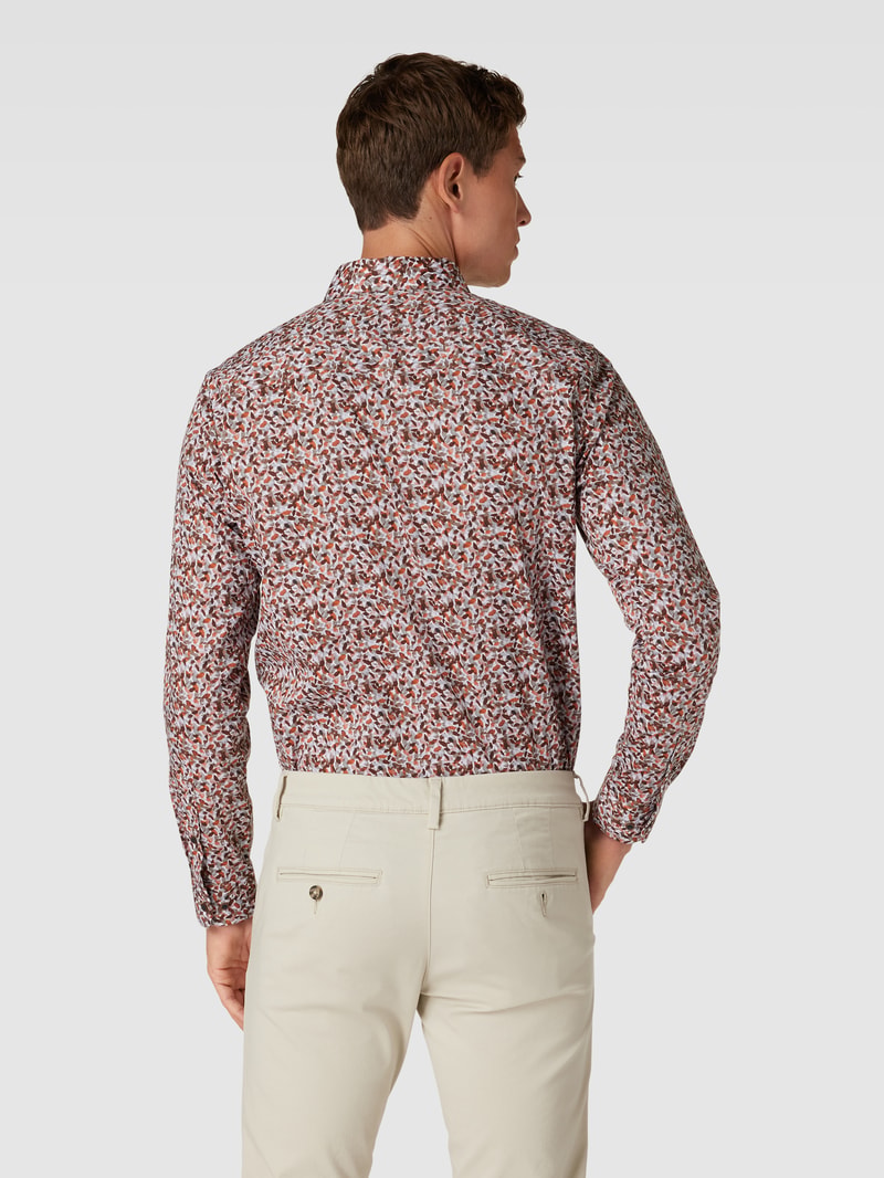 Business-Hemd mit Allover-Muster Modell 'Trostol' in apricot