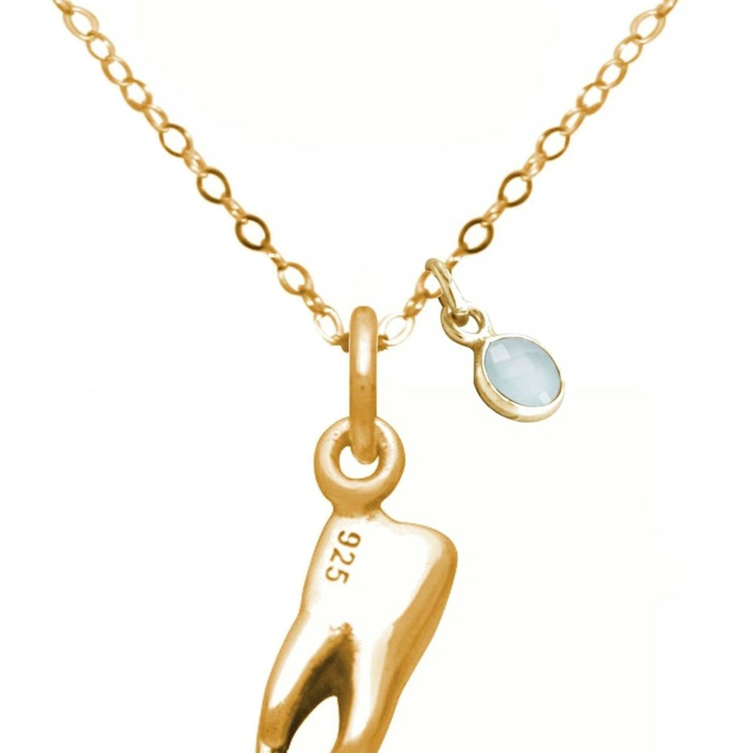 Kette mit Anhänger '3-D Zahn CHALCEDON'