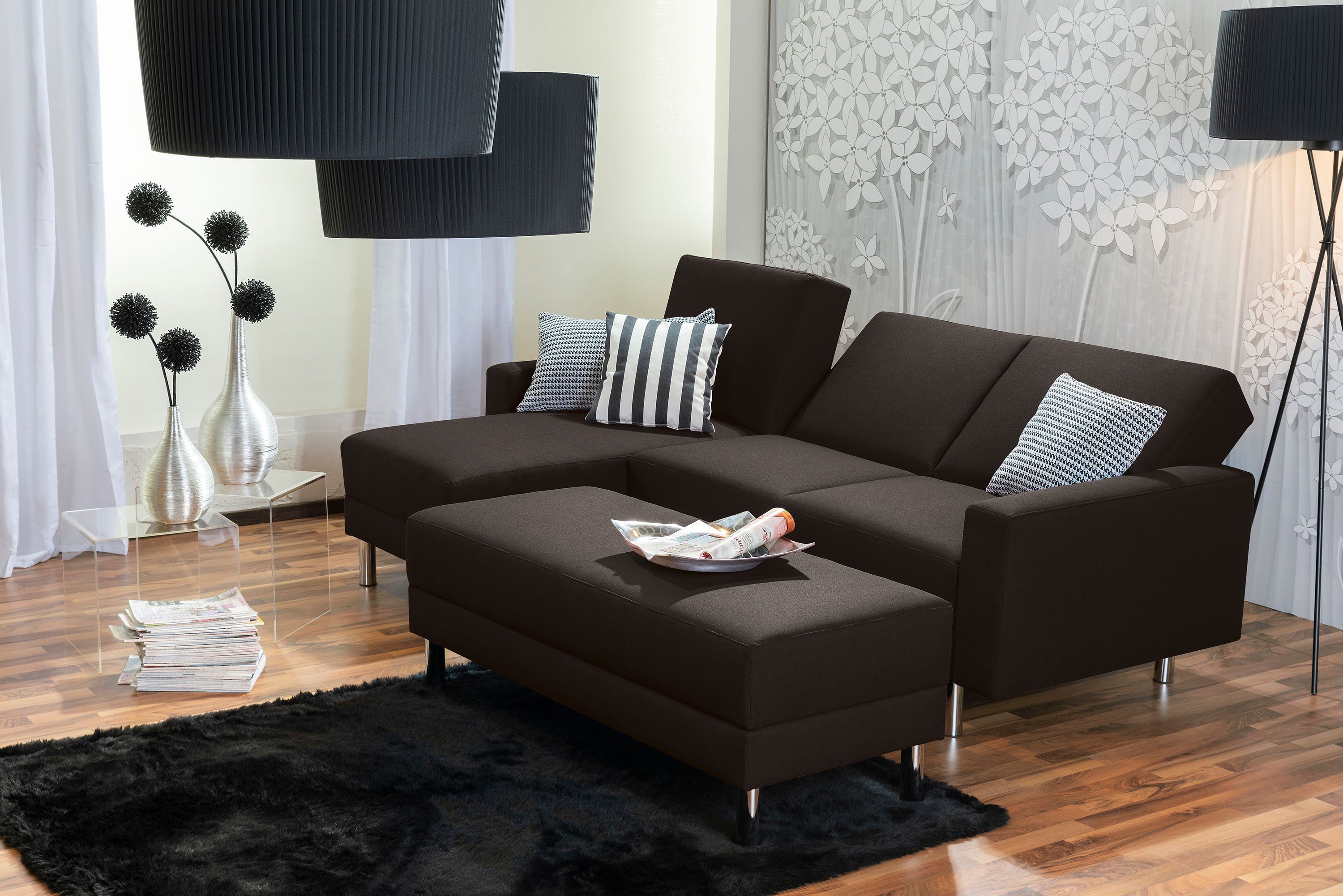 Max Winzer® Loungesofa Just Fashion Funktionssofa Flachgewebe schoko, 1 Stück, Made in Germany