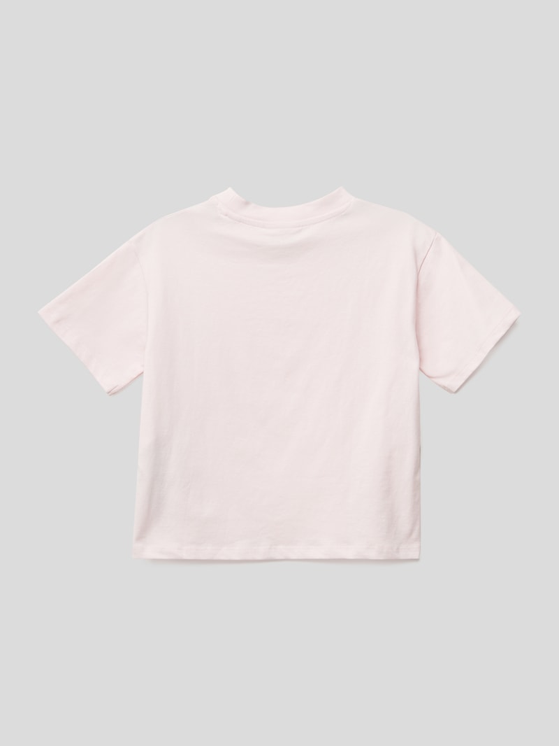 T-Shirt mit Label-Print in hellrosa