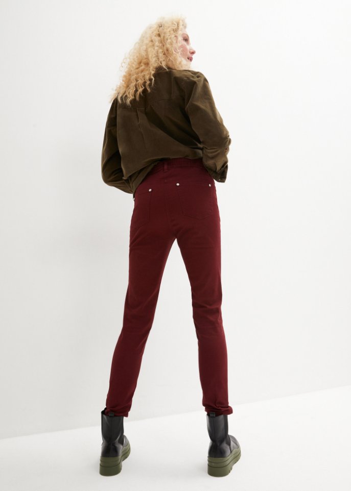 Twill-Hose mit Stretch und Bequembund, Slim Fit
