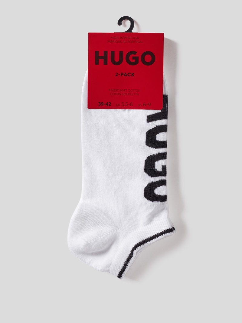 Sneakersocken mit Logo-Print im 2er-Pack in weiß