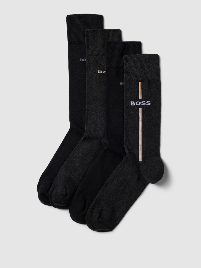 Socken mit Label-Details im 4er-Pack in anthrazit